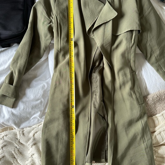 Banana Republic Olive Green Trench Coat Size Small - Picture 14 of 15
